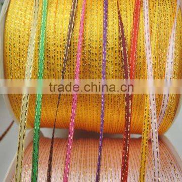 Wholesale 1/8" 3mm Polyester Golden Edges Satin Ribbons for packing festival handmade DIY materials 870yds/roll