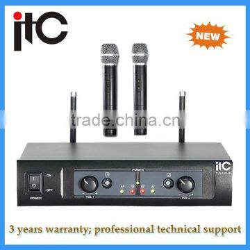 UHF FM Adjustable Frequency 2 channel Professional Teaching Handheld Wireless Microphone