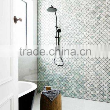 White Marble Mosaic Stone Mosaic Tile Mosaic Pattern For Bathroom Flooring