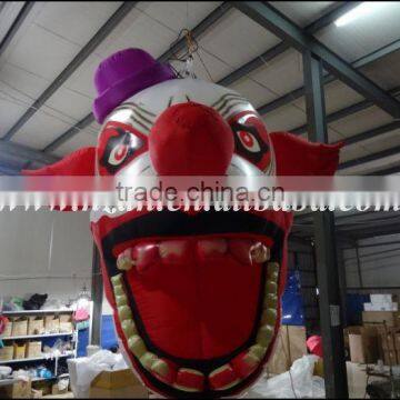 Halloween Decoration Big Hanging Inflatable Clown Head for Sale