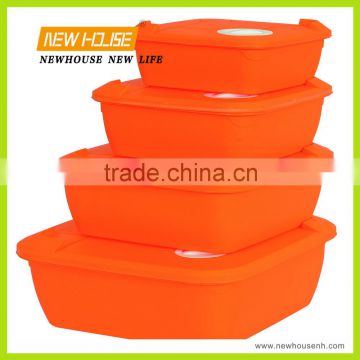 Newly Arrived 4Pcs High Quality Plastic Squareness Microwave Container