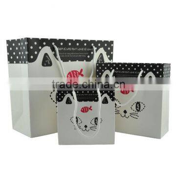 Fashion design luxury strong packaging clothing white kraft paper bag