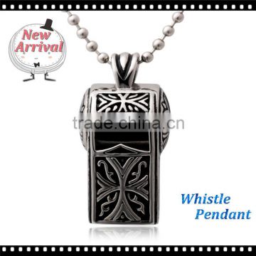 New Arrival Stainless Steel Stock Whistle Pendant Necklace