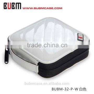 Fashion White 32 Capacity PU Leather Cover CD Case DVD Case Car Disc Case