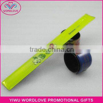 Custom Logo Branded Cheap Reflective PVC Slap Bracelet/Wristbands