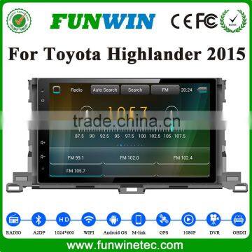 Funwin Android 4.4.2 car dvd player quad core for toyota HIGHLANDER 2015 car dvd gps stereo