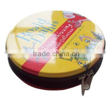 Exquisite coin saving tin box with zipper