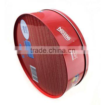 round candy storage tin container