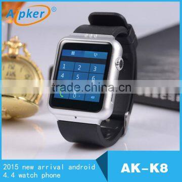 3G WIFI GPS K8 android 4.4 smart watch phone MTK6572