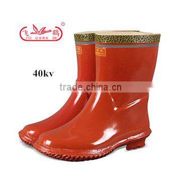 Red Electric Insulated Rubber Boots 40KV