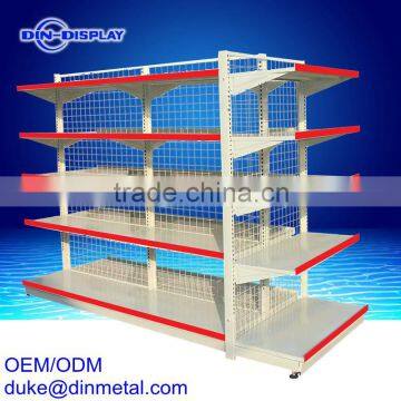 square-tube back-webbing shelf flat plane supermarket shelf