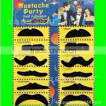 12 black artificial moustache