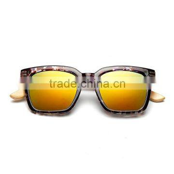 Hot Selling High Quality Plastic Frame With Handmade Bamboo Temple Sunglasses photo-3
