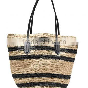 Latest Design Girl Handbags Rattan Woven Beach Tote Bag