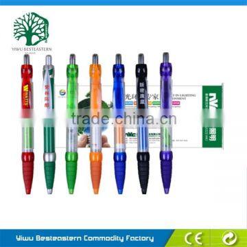 promotional retractable pen with pull out paper , advertising customized banner pen