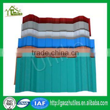 brick red Cheap sound proof easy installed hot corrugated asa/pvc thatch for garage