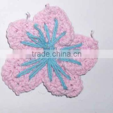 decorative knitted Crochet pink flower