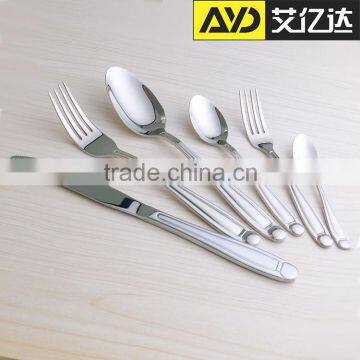 Stainless steel silver cutlery wholesale with gold plated flatware factory
