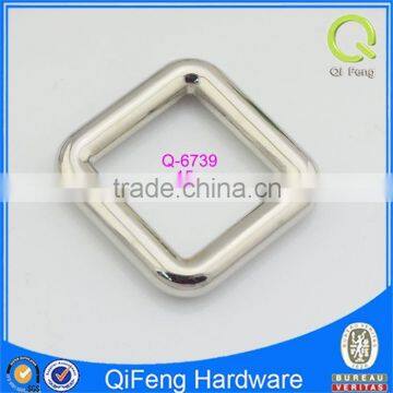 Q-6739 decorative pin belt buckle for bags metal buckle supplier shiny silver