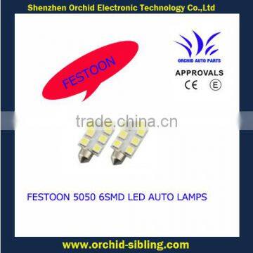 5050 6smd festoon led automotive bulbs