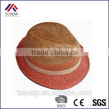 Narrow Brim Hat Roll Up Straw Hat With White Band photo-2