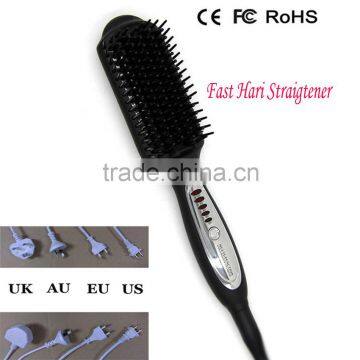 New fast black hair satraigtener tools/hair straightener comb brush with LED display