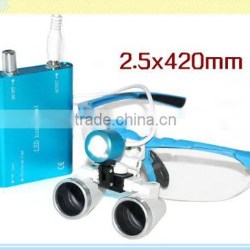 Factory Portable Dentist Surgical Medical Binocular Dental Loupes with LED HeadLight Lamp