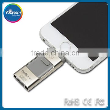 3 in 1 USB U Disk 64gb for IOS iphone ipad ipod,usb flash drive for support OTG Android phone