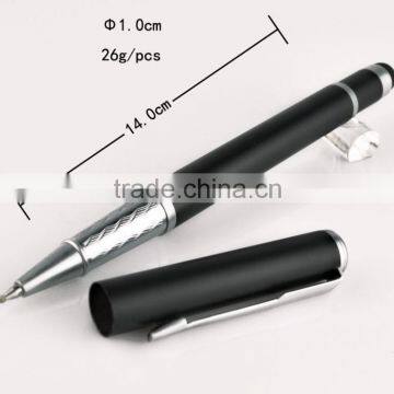 Black rubber touch metal ball pen roller pen with ball pen type