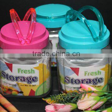 Square Plastic Fresh Food Storage Container 1.2L for pasta, coffee, tea, crackers and candy