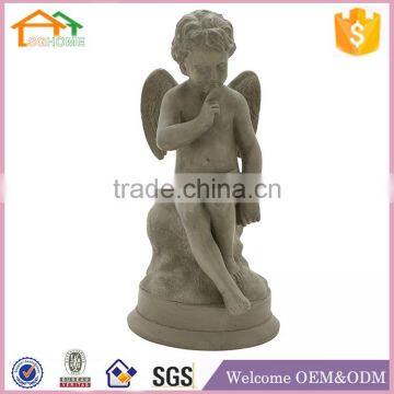 Factory Custom made best home decoration gift polyresin kid boy nude angel statue