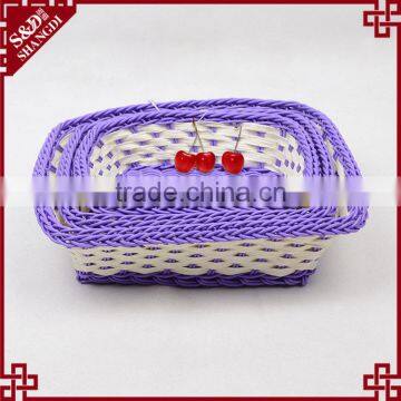 Custom Made Fancy Mini Plastic Wicker Woven Baskets Wholesale photo-4