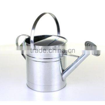 Metal Galvanised Steel Watering Can 9 Litre Garden Water Plants Green Cream Galvinised (Silver) photo-2