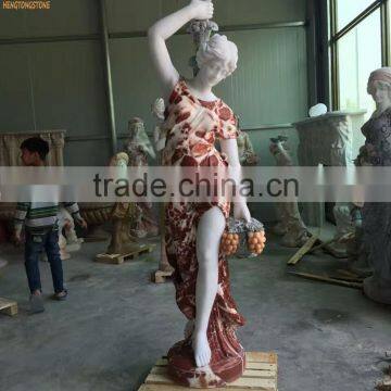 Large Garden Stone Marble Lady Light Statue Carving photo-2