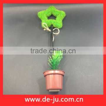 Plastic green hollow star top decorative flower pens wholesale