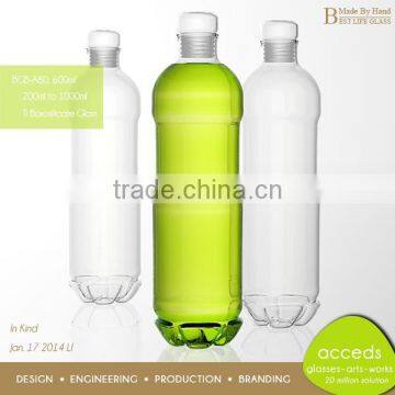 Silicon Cap Juice Water Bottle Glass Soda Drink photo-5