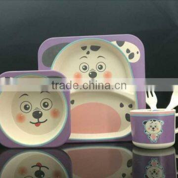 factoy printing bidegradable bamboo fibre kid's dinnerware set