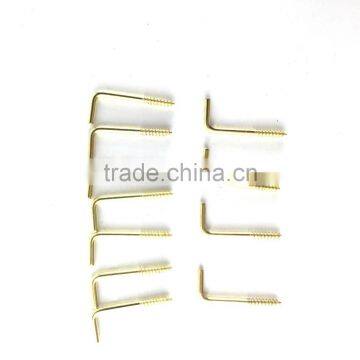 Brass-Plated Square Bend Screw Hook photo-1