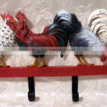 Metal decorative HENS hook with 4 knobs, Home decoration hook, metal wall art hooks, European style hook, Vintage hooks