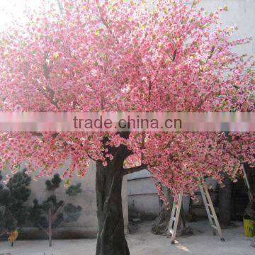 2017 hot sale artificial plastic peach blossom tree