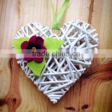 Hanging Wicker Heart for Wedding Party Decoration With Gingham Ribbon photo-4
