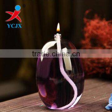 CUSTOM CLEAR ELLIPSE SHAPE GLASS OIL LAMPS