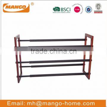 Wooden Stand Metal Extendable Shoes Rack