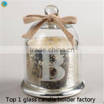 Circle Top Decor Glass Dome Cloche Candle From Gold Factory Yufeng Craft photo-3