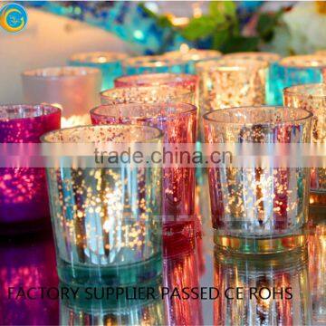 Glass Candle Holders With Color Sliver photo-3