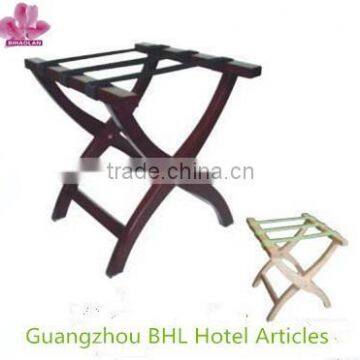 hotel room folding wooden luggage rack 2 color red and white