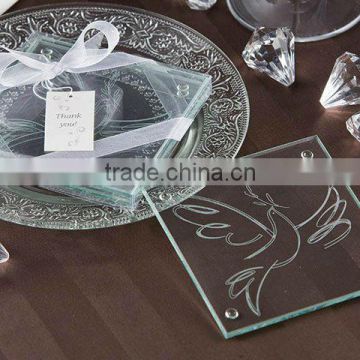 Clear glass coaster personality box style