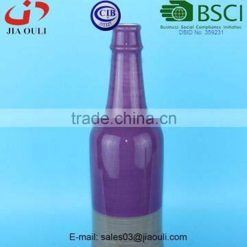 BSCI Audit Factory Unique Design Home Decor Wine Bottle Shape Ceramic Vase, Tall Decorative Vase photo-2