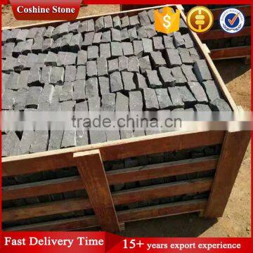 cheap china black basalt granite cobblestone patio paver