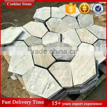 Cheap Irregular Slate Landscaping Stone Paving on Mesh photo-2